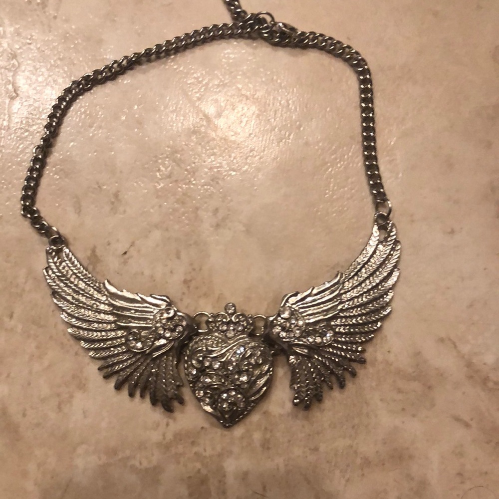 Heart with wing necklace